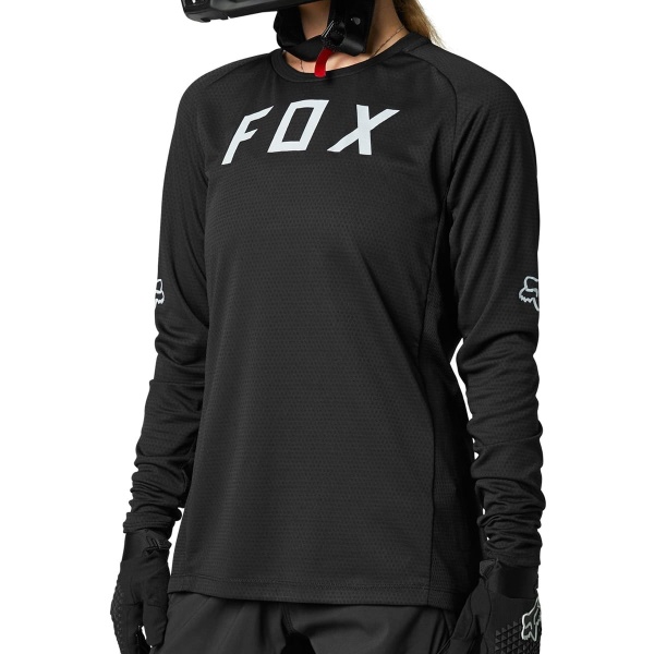 Dámský cyklistický dres s dlouhým rukávem FOX Womens Defend LS Jersey - Black