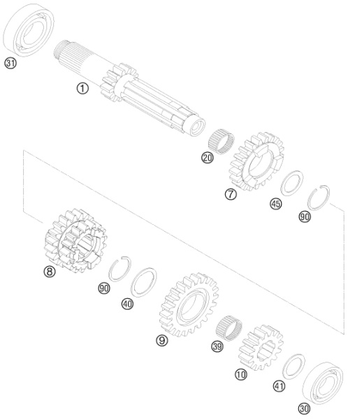 převodové kolečko KTM 250 SXF 2009-2011 17/19