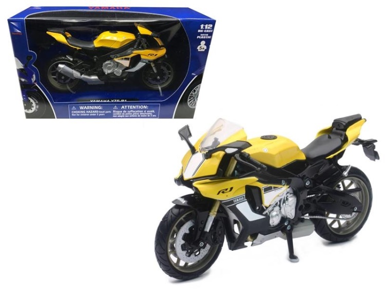 model motocyklu Yamaha R1 žlutá 1:12