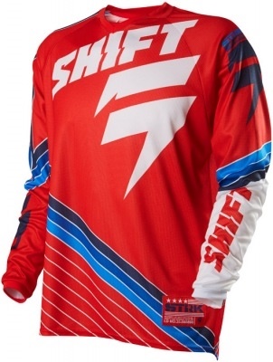 dres SHIFT Strike Stripes červený XL
