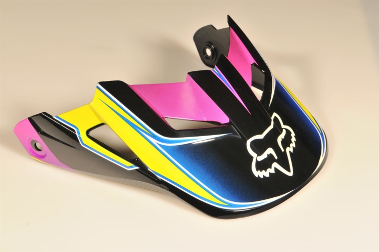 Náhradní kšilt Fox V1 Race Helmet Visor Ylw/Blu M/L