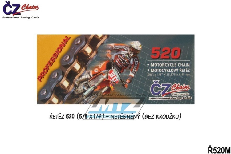 Řetěz ČZ 520 M (118čl) - netěsněný/bezkroužkový