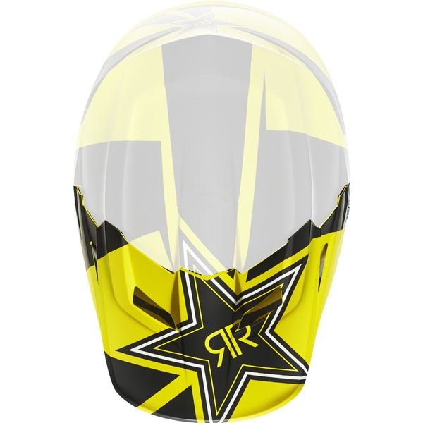 Náhradní kšilt Fox 2014 V1 Rockstar Helmet Visor Black/Yellow 2XS/S