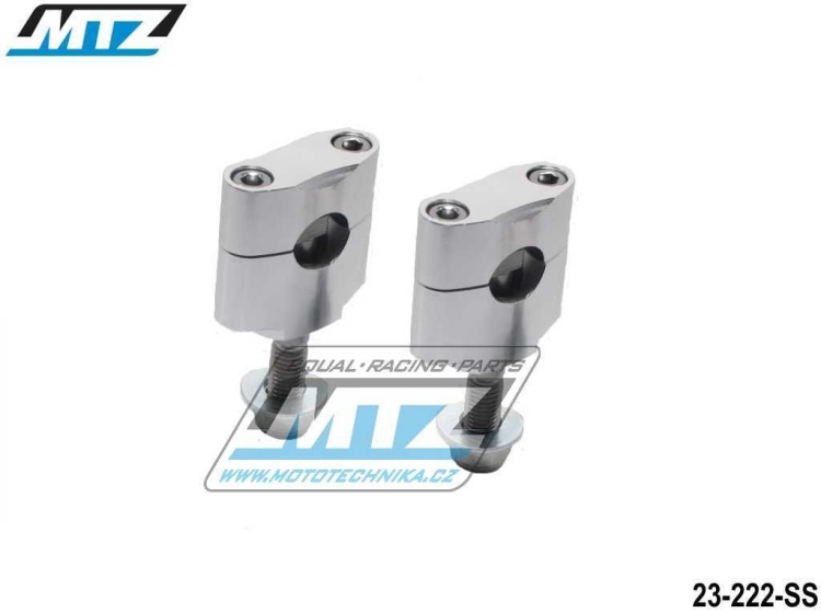 Klemy řidítek - pro řidítka 22,2mm (hlavní šroub - 12mm) - barva stříbrná