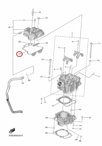 těsnění víka ventilů originál YAMAHA YZ250F