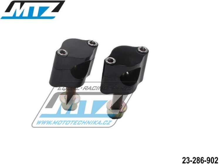 Klemy řidítek - pro řidítka 28,6mm (hlavní šroub - 12mm) - barva černá