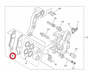 brzdové obložení přední originál YAMAHA YZ125/250 07-18