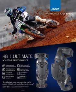 Ortézy na kolena pro motokros POD K8 Knee Brace Carbon XL