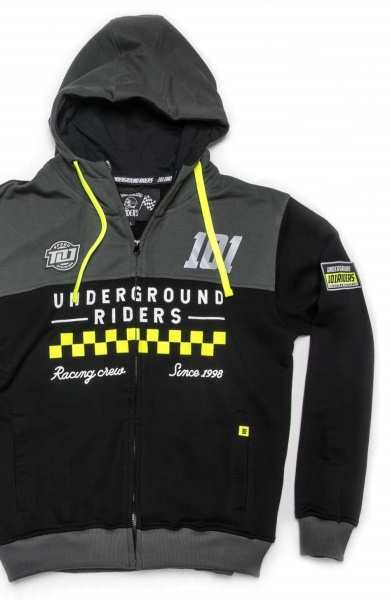 mikina 101 underground riders LEGEND Zip Hood grey-black  XXL