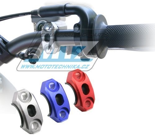 Klema brzdové pumpy + klema spojkové pumpy + klema objímky ZETA Rotating Bar Clamp - univerzální otočná - ZETA ZE40-9113 - modrá