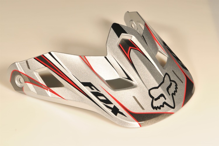 Náhradní kšilt Fox V2 Race Hlmt Visor Silver OS