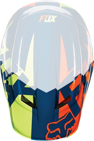 Náhradní kšilt Fox Mx15 V1 Helmet Visor- Race Navy/Yellow XL/2XL
