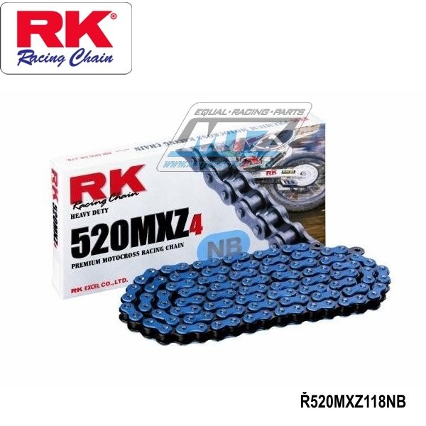 Řetěz RK 520 MXZ4 (118čl) - netěsněný/ bezkroužkový (modrý)