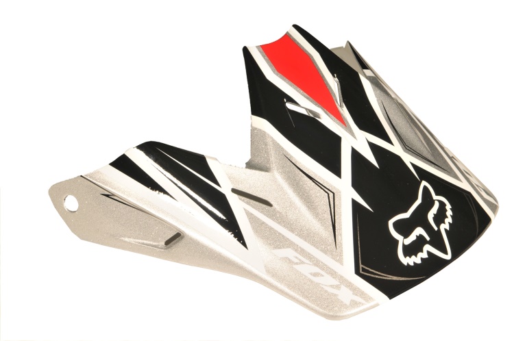 Náhradní kšilt Fox V3 Race Hlmt Visor Black/Silver OS