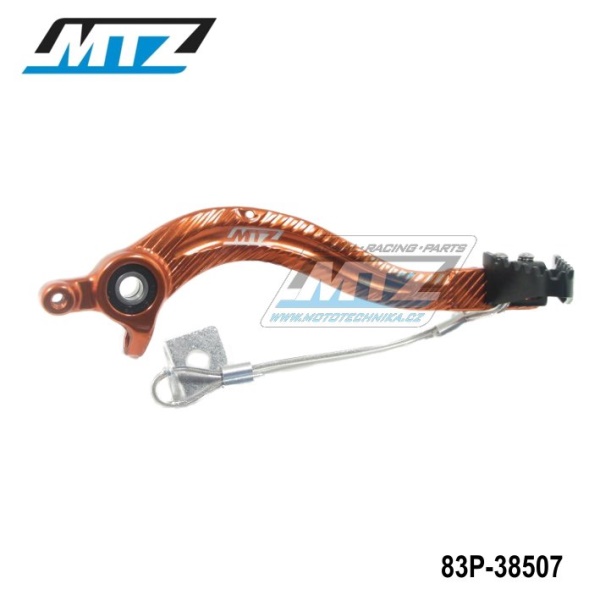 Pedál brzdy KTM 125SX / 04-06 + 250SX / 03-06 + 125EXC+200EXC+250EXC+300EXC / 04-07 + 250SXF / 06 + 250EXCF / 07-08 + 400EXC+450EXC+525EXC / 04-07 + 450SMR+525SMR+560SMR / 04-07 - oranžový