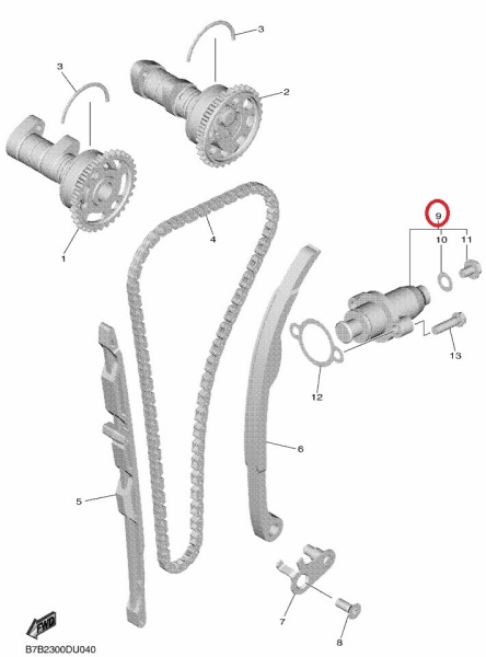 napínák rozvodového řetězu originál YAMAHA YZ250F