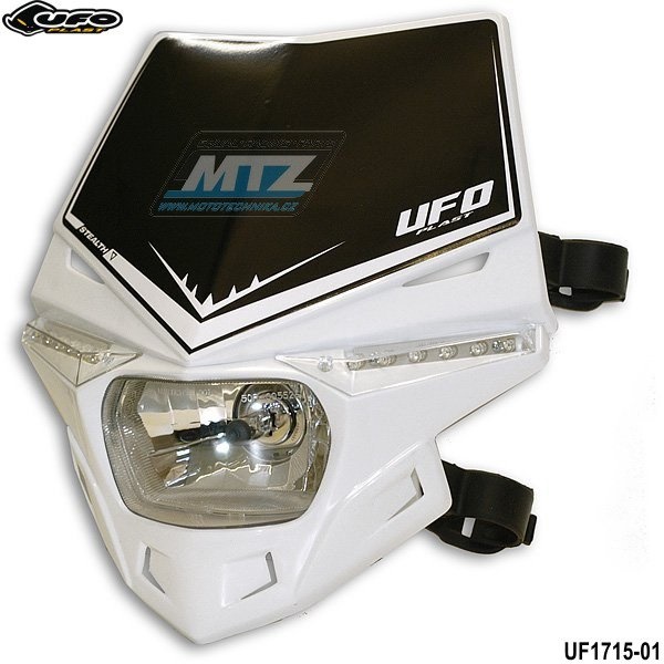 Maska přední Ufo Stealth (se světlem 12V / žárovka H4) - bílá