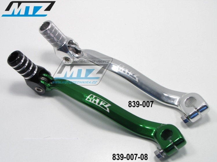 Řadička (řadicí páka) Kawasaki KX60+KX80+KX85+KX100 / 86-25 + Suzuki RM100 - zelená