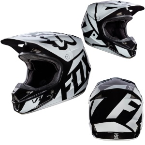helma FOX V1 Race Helmet černobílá 2017 XXL