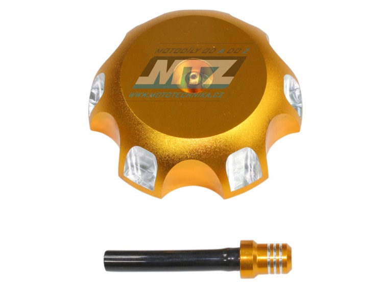 Víčko nádrže Alu - KTM SX+SXF / 94-06 + ECX+EXCF / 94-07 + KTM 50SX + Husqvarna CR125+CR250+WR125+WR250+WR360 + TE250+TE450+TE510+TE610 + TC250+TC450+TC510+TC570 + TC50 + Husaberg + TM - oranžové