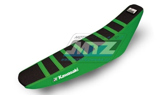 Potah sedla Kawasaki KXF250 / 13-20 + KXF450 / 12-18 - barva černo-zelená - typ potahu ZEBRA