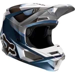 helma FOX V1 Motif Helmet Blue Grey  2019 XXL