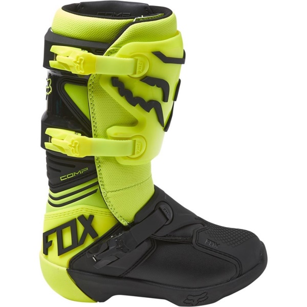 boty dětské  Fox Youth Comp Buckle Boots Yellow Fluo